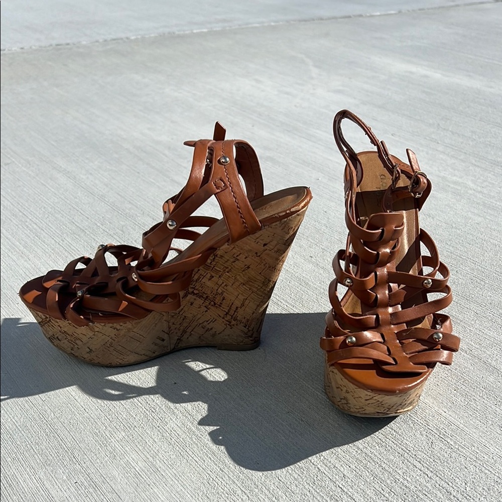 Women's Brown Wedge Sandals